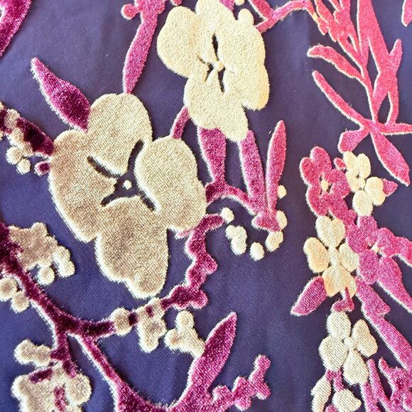 VTG 90s Y2K Purple Velvet Burnout Silk Floral Maxi Slip Dress Size 14 Whimsigoth - Picture 8 of 11